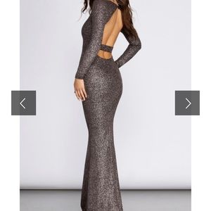 Glittery backless gown